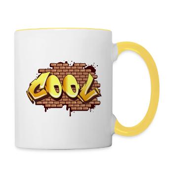 Cool - Mug contrasté - blanc/jaune - Droite