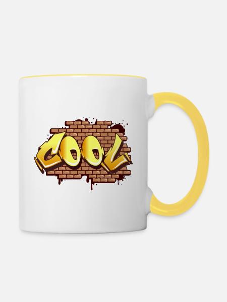 Cool - Tasse zweifarbig - Weiß/Gelb