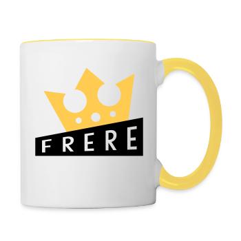 Frère Frangin Frere Naissance Bébé Frérot - Mug contrasté - blanc/jaune - Droite