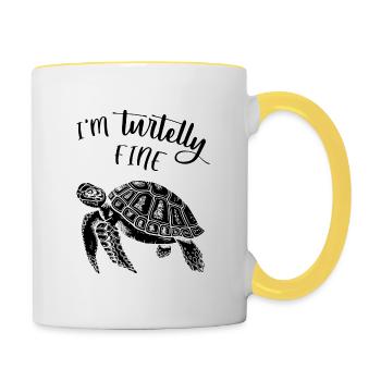Turtle Turtle Gift Idea Turtle Animal - Contrasting Mug - white/yellow - Right