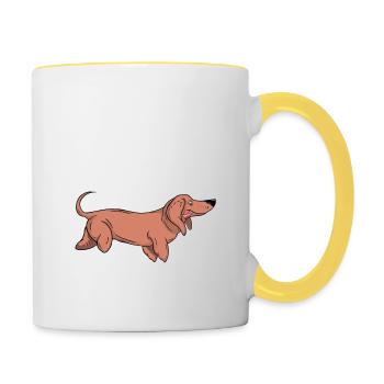 Dachshund - Contrasting Mug - white/yellow - Right
