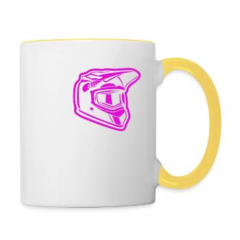 motocross - Mug contrasté - blanc/jaune - Droite