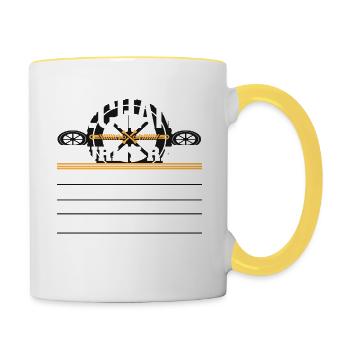 Working Tee For Mechanic Saying "Mechanic Hourly - Contrasting Mug - white/yellow - Right