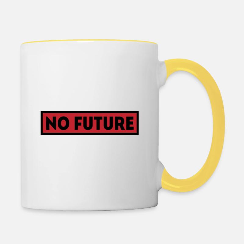 No Future Punk Rock Punk Anarchy Gift - Contrasting Mug - white/yellow