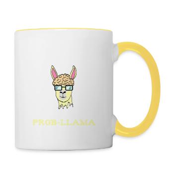 Alpaca Shirt With A Math Illustration Of Alpaca - Contrasting Mug - white/yellow - Right