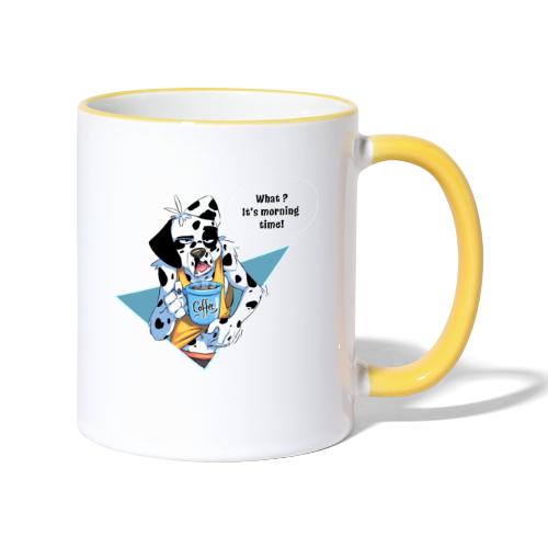 Dalmatian with his morning coffee - Contrasting Mug
