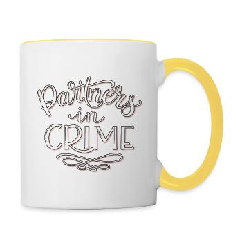 Partners in crime - Contrasting Mug - white/yellow - Right