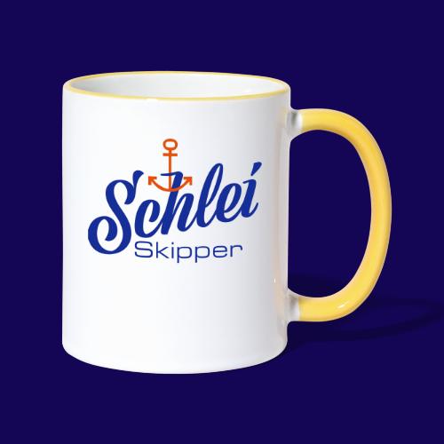 Schlei-Skipper mit Anker - Tasse zweifarbig