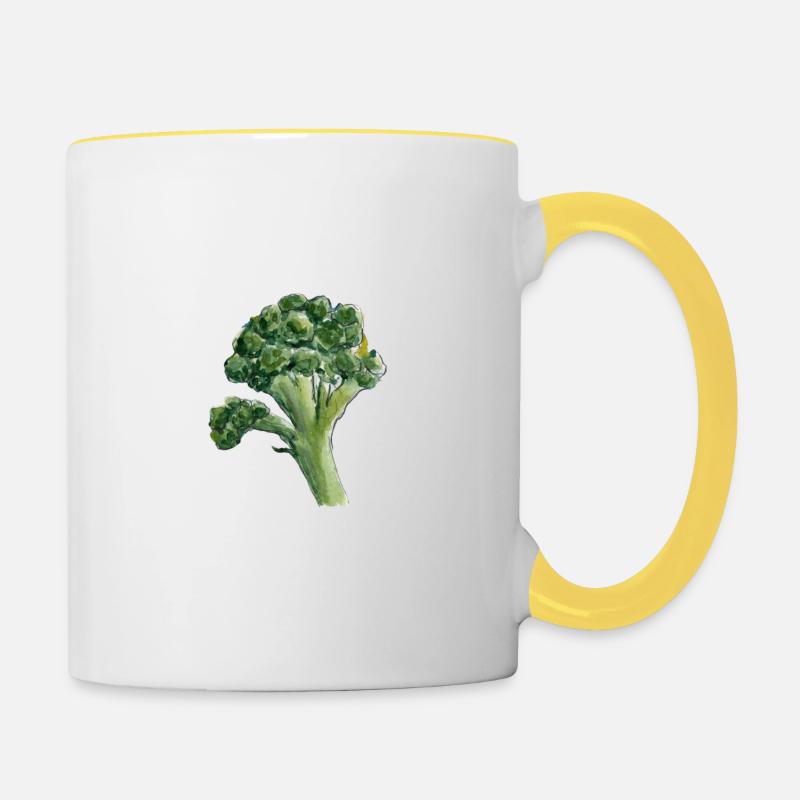 broccoli - Contrasting Mug - white/yellow