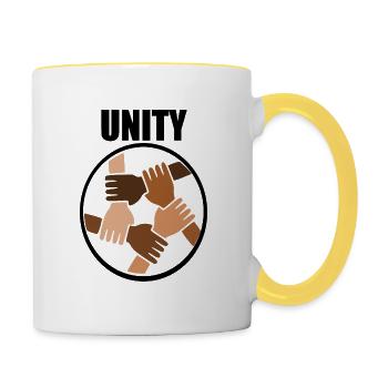 Untiy - Ensemble, nous pouvons arrêter le racisme - Mug contrasté - blanc/jaune - Droite