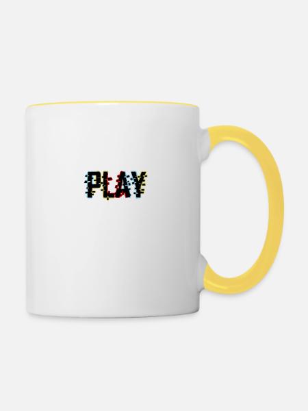 GAMING V1 (Ayako) - Mug contrasté - blanc/jaune