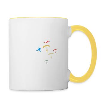 Belle Chemise De Parachutisme Pour Les - Mug contrasté - blanc/jaune - Droite