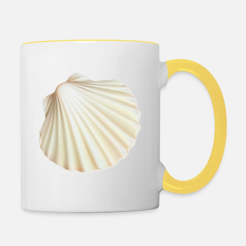 Schale - Bio - Tasse zweifarbig - Weiß/Gelb