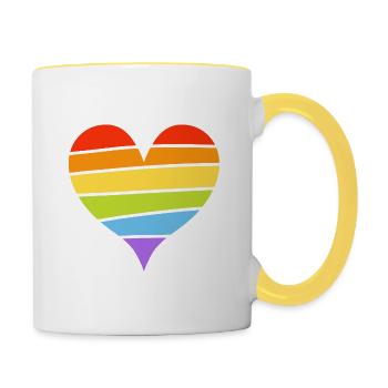 Cœur de fierté - Mug contrasté - blanc/jaune - Droite