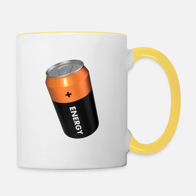 Energy can - Mug contrasté - blanc/jaune