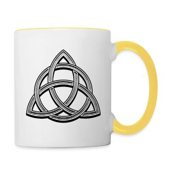 Celtic knot - Contrasting Mug - white/yellow - Right