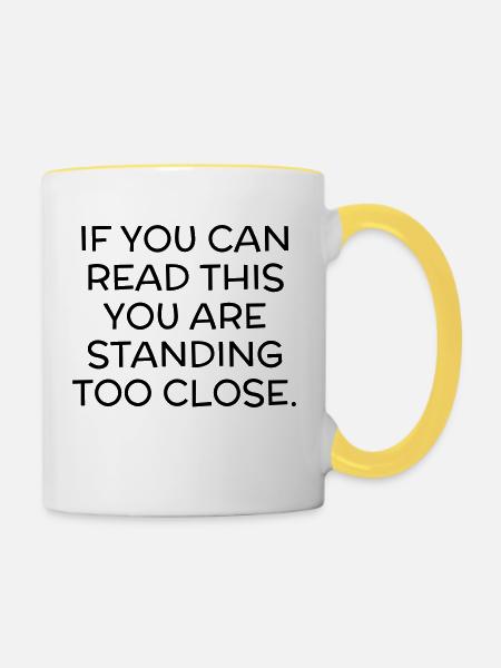 Si vous pouvez lire ceci - Mug contrasté - blanc/jaune