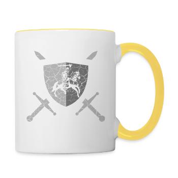 Shield Castle Lover Great gift idea for every - Contrasting Mug - white/yellow - Right