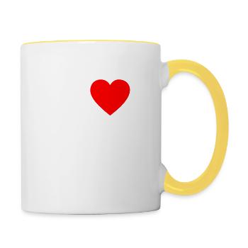 A Naughty Tee For A Naughty You Saying "I Heart - Contrasting Mug - white/yellow - Right