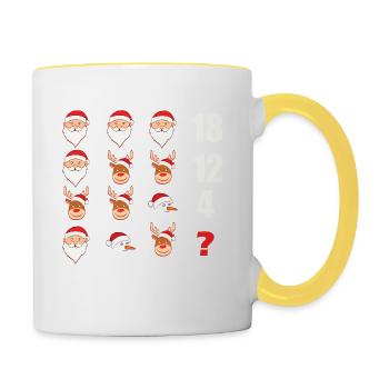Rudolph Santa Bonhomme De Neige Joyeux Noël - Mug contrasté - blanc/jaune - Droite