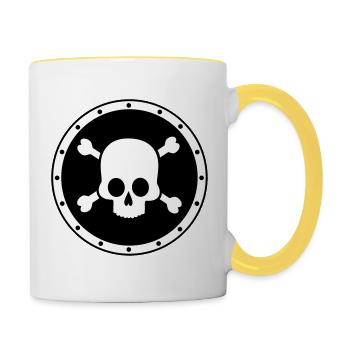 Pirate - Crâne - Mug contrasté - blanc/jaune - Droite