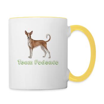 Équipe podenco - Mug contrasté - blanc/jaune - Droite