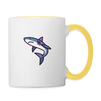 Requin - Mug contrasté - blanc/jaune - Droite