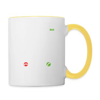 Chemise Horsing pour les amateurs de chevaux "Mon - Mug contrasté - blanc/jaune - Droite