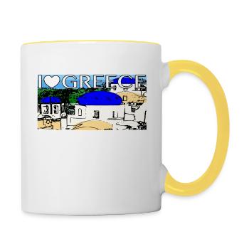 greece Greece Santorini - Contrasting Mug - white/yellow - Right