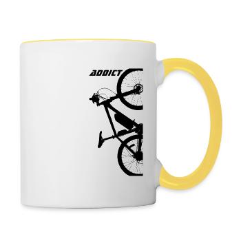 MTB-Süchtiger - Tasse zweifarbig - Weiß/Gelb - Rechts