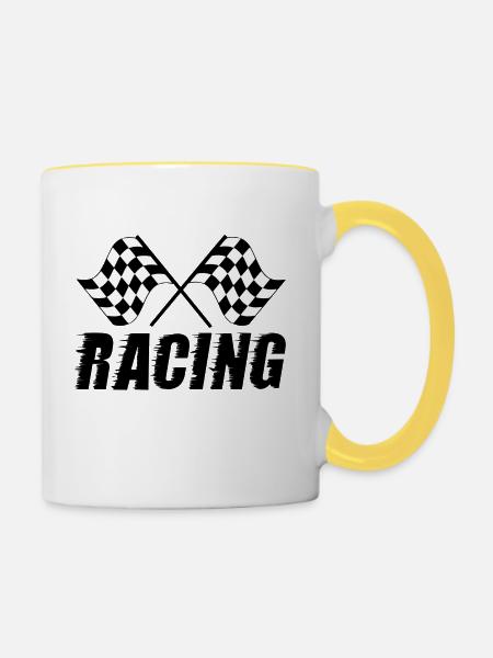 CURBS RACING - Tasse zweifarbig - Weiß/Gelb
