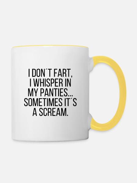 I don´t fart... - Tasse zweifarbig - Weiß/Gelb