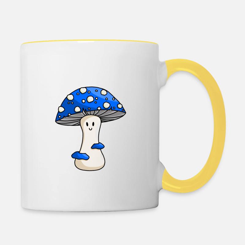 Joyeux crapaud bleu - Mug contrasté - blanc/jaune