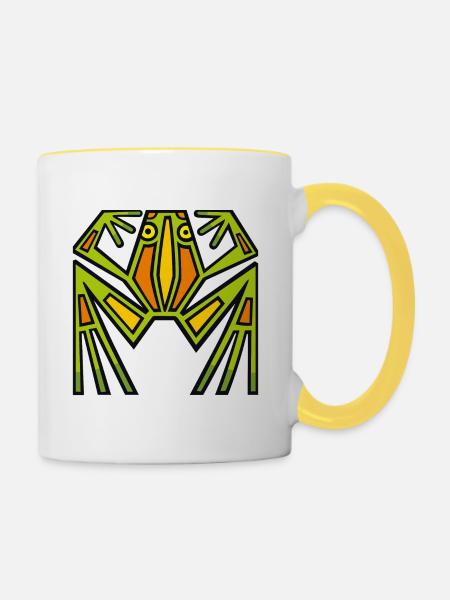 Frosch - Tasse zweifarbig - Weiß/Gelb