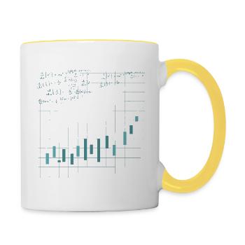 aktien Bullish Stock trader Geschenk Gift - Tasse zweifarbig - Weiß/Gelb - Rechts