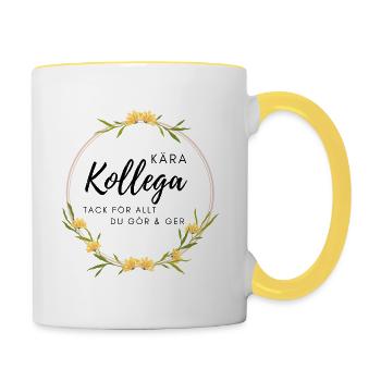 Cher collègue - merci pour tout ce que vous faites et donnez - Mug contrasté - blanc/jaune - Droite