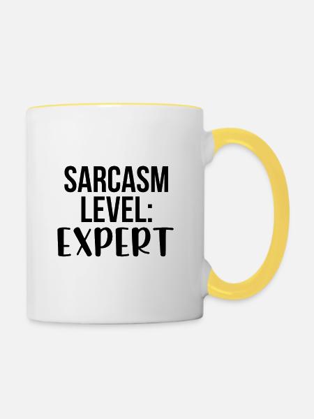 Sarcasm level: Expert - Tasse zweifarbig - Weiß/Gelb