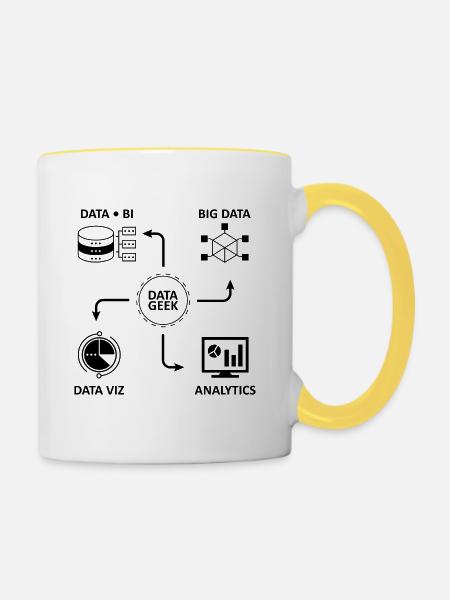 Analytics Datenwissenschaft Informatik Geschenk - Tasse zweifarbig - Weiß/Gelb