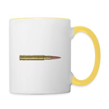 Great Gun Tee For Gun Lovers Saying "Just The Tip - Contrasting Mug - white/yellow - Right