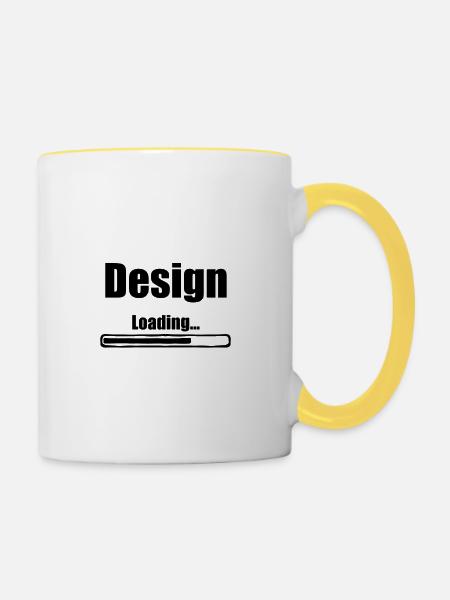 Design Loading - Tasse zweifarbig - Weiß/Gelb