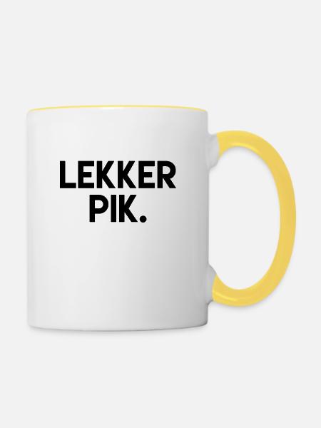 Schöner Schwanz. - Tasse zweifarbig - Weiß/Gelb