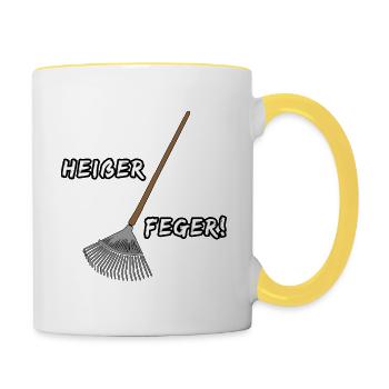Feger Heiße Braut Bräutigam - Tasse zweifarbig - Weiß/Gelb - Rechts