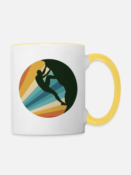 Rock Climbing - Tasse zweifarbig - Weiß/Gelb