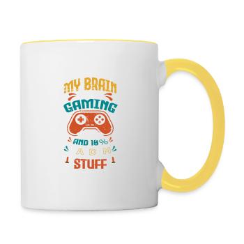 CERVEAU DE JOUEUR - Mug contrasté - blanc/jaune - Droite