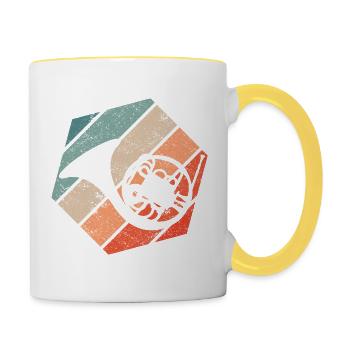French Horn Hornist - Tasse zweifarbig - Weiß/Gelb - Rechts