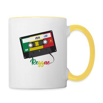 Groupe reggae - Mug contrasté - blanc/jaune - Droite
