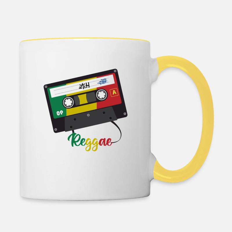 Groupe reggae - Mug contrasté - blanc/jaune