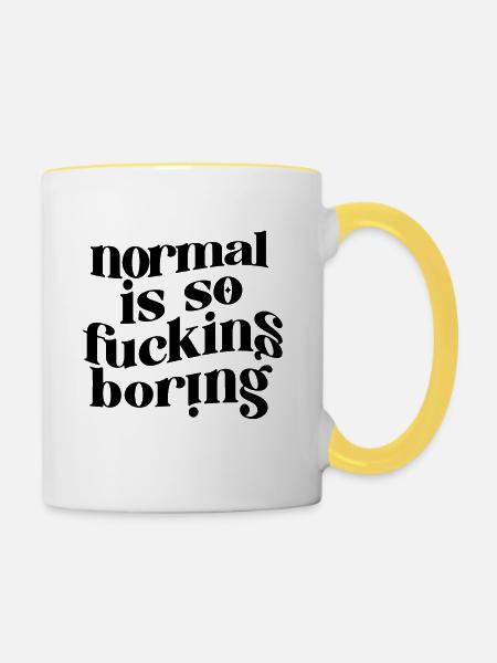 Normalen - Tasse zweifarbig - Weiß/Gelb