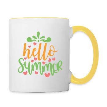 Hallo Sommer - Tasse zweifarbig - Weiß/Gelb - Rechts