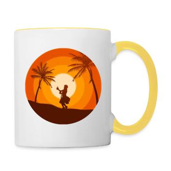 Hawaii - Mug contrasté - blanc/jaune - Droite